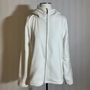 NWD Calvin Klein Performance White Fleece Zip Up Jacket Womens Size Large Hooded